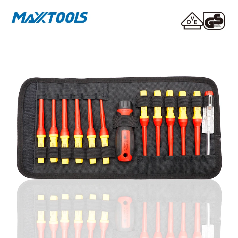 13pc VDE Interchangeable Screwdriver Set in Zipper Bag