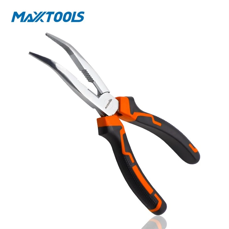 Bent Nose Plier With 2 Colored Soft King Kong Grip